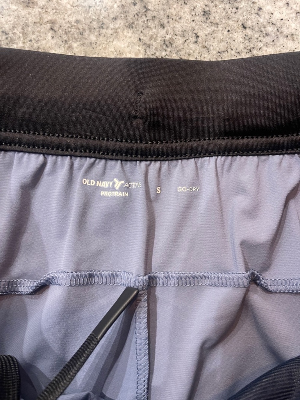 Men's Athletic Shorts 7” inseam - Slate Blue with Black Waistband - Picture 4 of 6